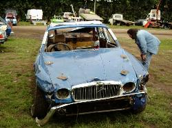 The mangled wreckage
