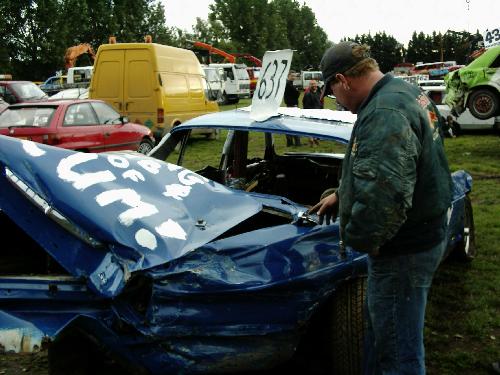 The mangled wreckage
