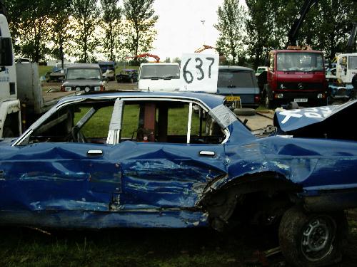 The mangled wreckage
