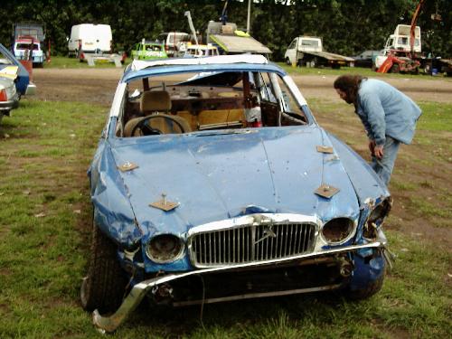 The mangled wreckage
