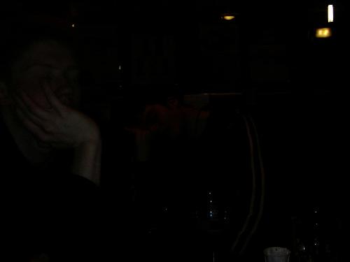 Very dark picture of David sleeping
